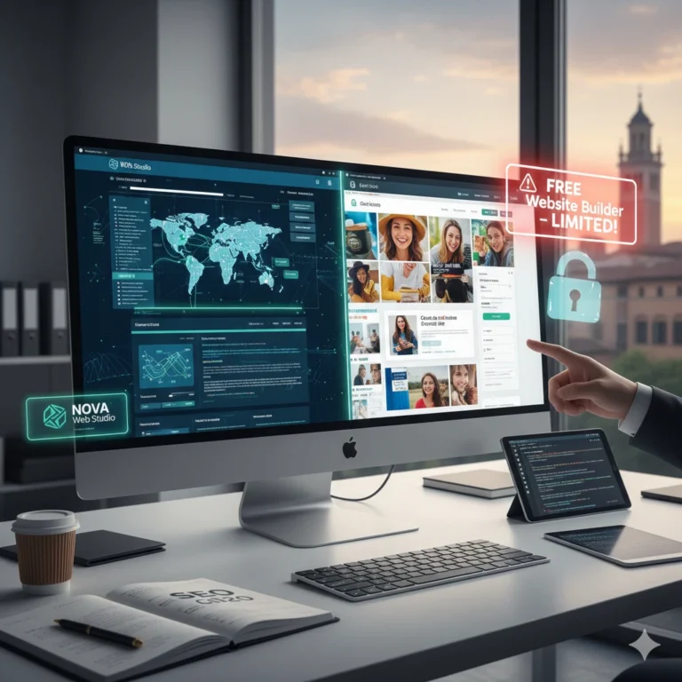 Confronto tecnico tra la struttura limitata dei siti fai-da-te e l'architettura necessaria per farsi trovare dalla GEO a Modena.